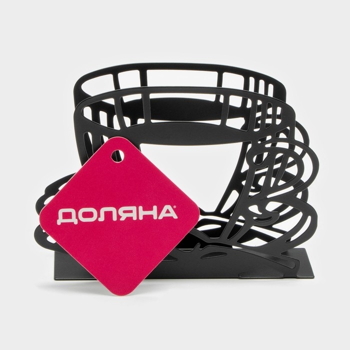 Салфетница Доляна «Кофе», 14×4×10 см, цвет чёрный Салфетница Доляна «Кофе», 14×4×10 см, цвет чёрный