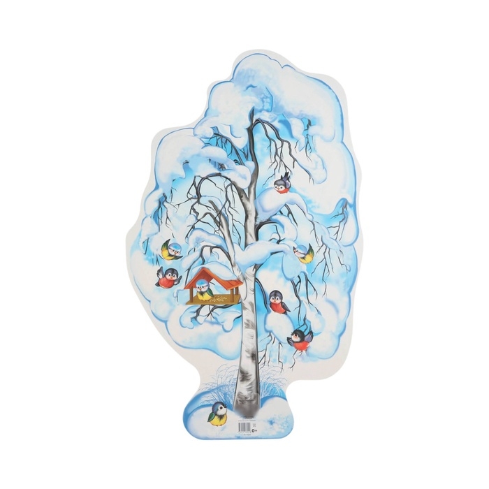 Плакат вырубной Плакат вырубной "Берёза зимняя" двухсторонний, 68 х 41 см