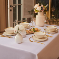 Скатерть "Этель" Cozy 150*180 +/-3см, цв.белый, пл. 192 г/м2, хл с ВГМО Скатерть "Этель" Cozy 150*180 +/-3см, цв.белый, пл. 192 г/м2, хл с ВГМО