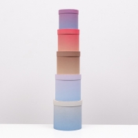 Набор круглых подарочных коробок 5 в 1 &laquo;Градиент 1&raquo;, 20 &times; 20 &times; 20‒13,5 &times; 13,5 &times; 13,5 см