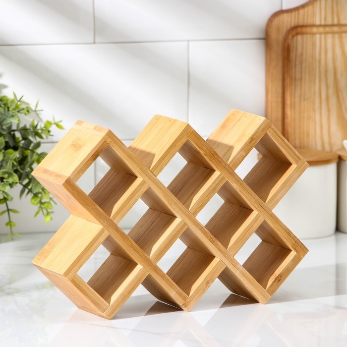 Подставка для бутылок Доляна, 24,5&times;17&times;6,2 см, бамбук