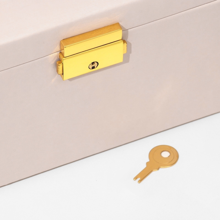 Подставка для украшений &laquo;Шкатулка&raquo; раздвижная с зеркалом, 17,5&times;14&times;13,5, цвет светло розовы