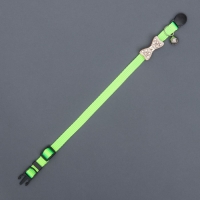 Ошейник кошачий "Бантик" со стразами, 30 х 1 см, салатовый Ошейник кошачий "Бантик" со стразами, 30 х 1 см, салатовый