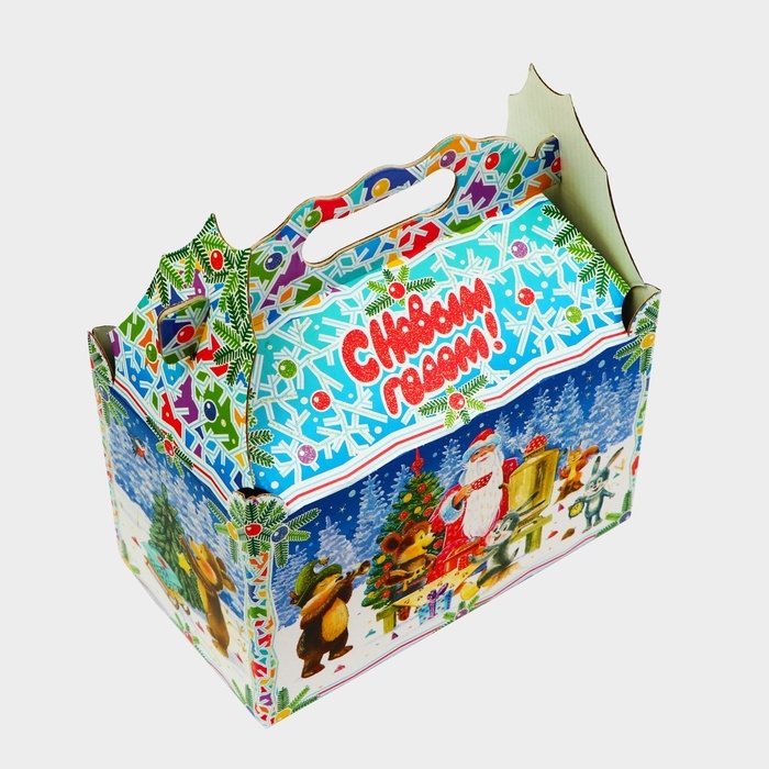 Новый год. Подарочная коробка новогодняя Ларец Новый год. Подарочная коробка новогодняя Ларец "Лесные непоседы" 21,2 х 12,3 х 22,6 см.