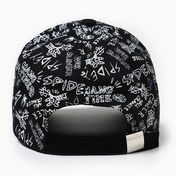 Кепка мужская MINAKU с надписями, цвет чёрный, р-р 58