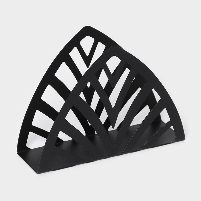 Салфетница Доляна &laquo;Пирамида&raquo;,12,5&times;4&times;9 см, цвет чёрный