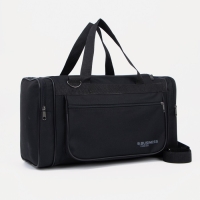 Сумка дорожная, 3 отдела на молниях, наружный карман, длинный ремень, цвет чёрный Сумка дорожная, 3 отдела на молниях, наружный карман, длинный ремень, цвет чёрный