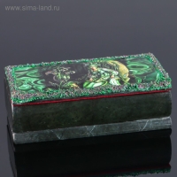 Ларец "Хозяйка медной горы" 15х7х5,5 см, натуральный камень, змеевик