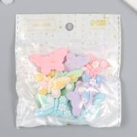 Декор для творчества пластик "Бабочка в ромашках" набор 10 шт