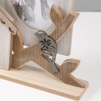 Фоторамка дерево на 2 фото 9х9 и 10х14 см "Домики с птичкой на ветке" 29х5х32 см