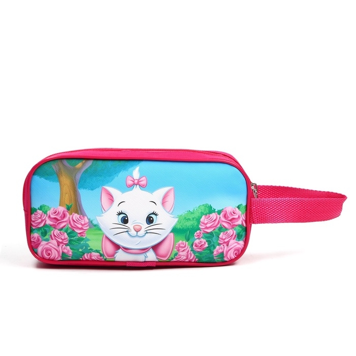 Сумка детская на молнии 22&times;11&times;1,5 см для девочки, косметичка, Коты аристократы