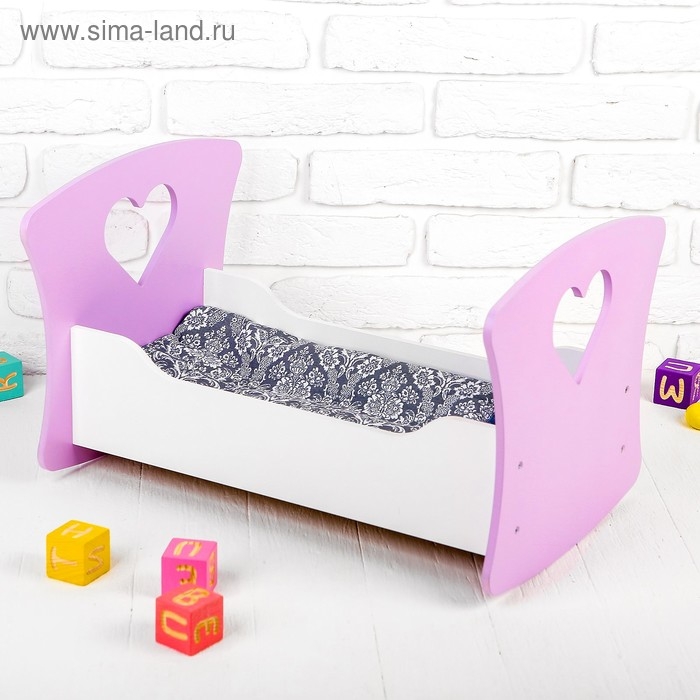 Кроватка-люлька «Сердце ангела» белый/сиреневый, МИКС Кроватка-люлька «Сердце ангела» белый/сиреневый, МИКС