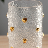 Ваза стекло настольная "Милагрос" круги объём, 24,5х10 см, прозрачный Ваза стекло настольная "Милагрос" круги объём, 24,5х10 см, прозрачный