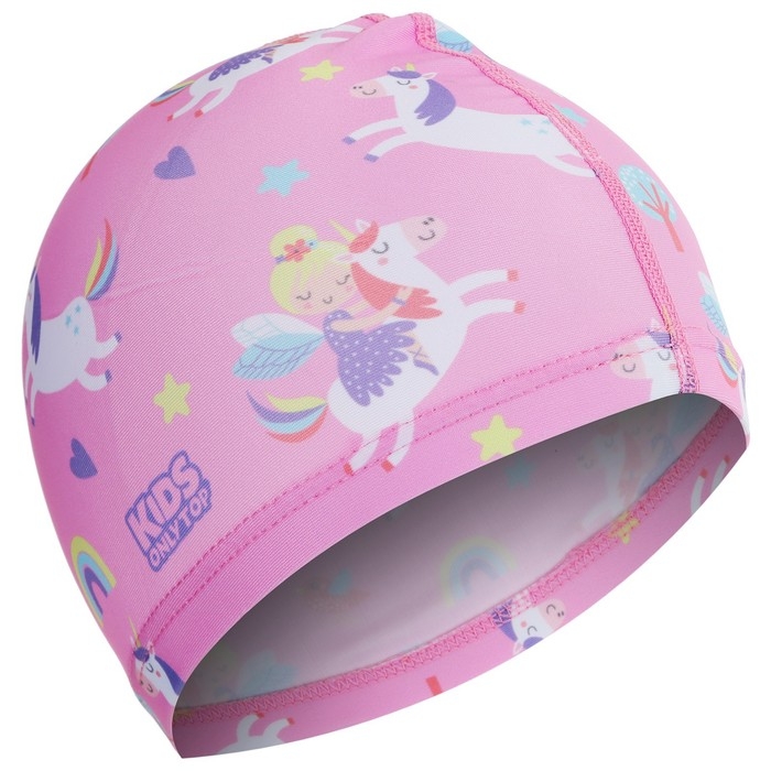Шапочка для плавания детская ONLYTOP &laquo;Волшебная принцесса&raquo;, тканевая, обхват 46-52 см