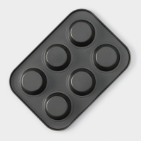 Форма для выпечки Доляна &laquo;Силикон плюс&raquo;, 27&times;18,5 см, 6 ячеек, силиконовые вкладки, антипригарное покрытие, цвет формочек МИКС