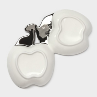 Менажница керамическая 2 ячейки &laquo;Яблоки&raquo;, 25&times;16&times;3,5 см