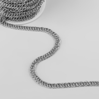 Цепочка для сумки, витая, железная, 7 × 9,9 мм, 10 ± 0,5 м, цвет серебряный Цепочка для сумки, витая, железная, 7 × 9,9 мм, 10 ± 0,5 м, цвет серебряный
