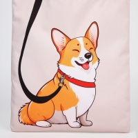 Шопер &laquo;Корги&raquo; 35х0,5х40, отдел без молнии, без подклада, бежевый