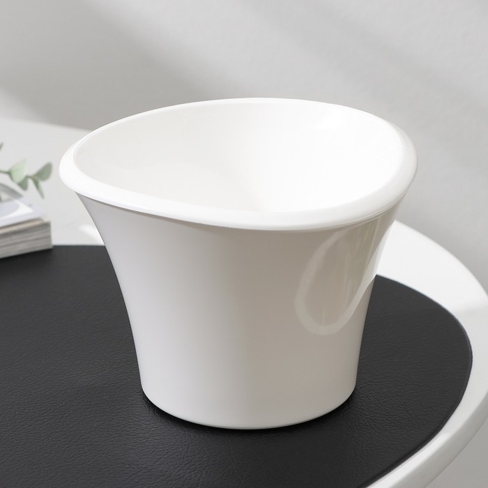 Кашпо для цветов со вставкой «Лагуна», 600 мл, d=13 см, h=9 см, цвет белый Кашпо для цветов со вставкой «Лагуна», 600 мл, d=13 см, h=9 см, цвет белый