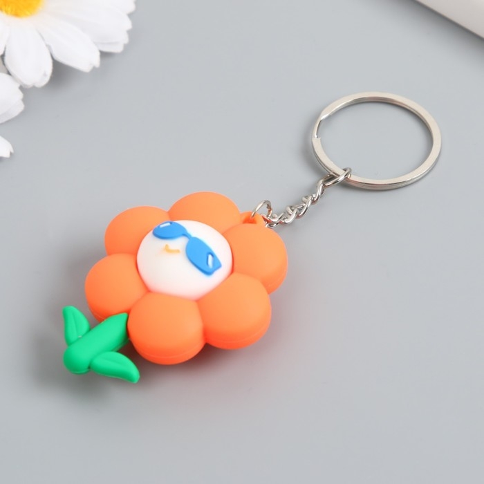 Брелок резина Брелок резина "Подсолнух в солнечных очках" МИКС 5,4х4,3х2,5 см