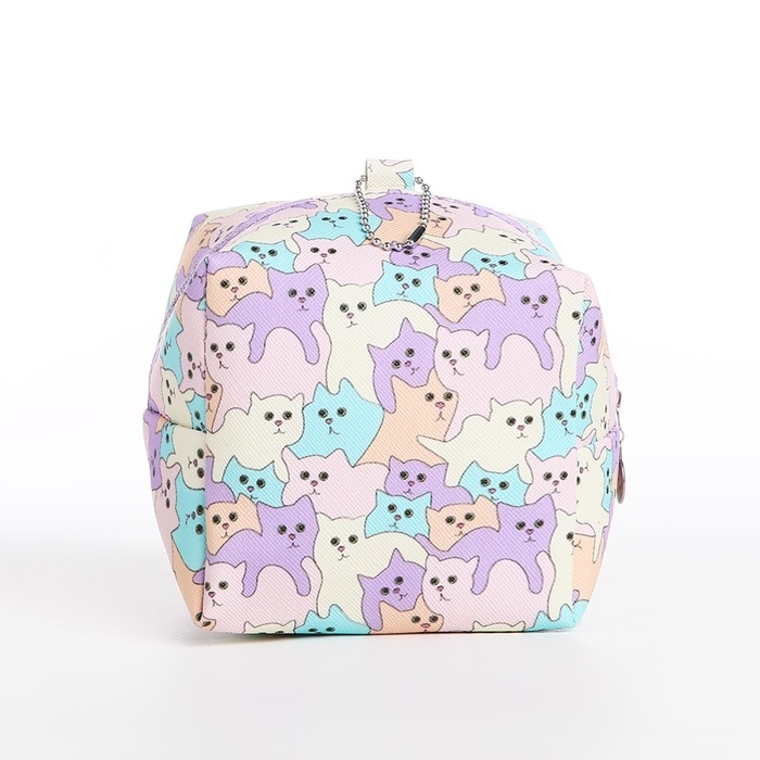 Косметичка-монетница на молнии, цвет разноцветный/сиреневый