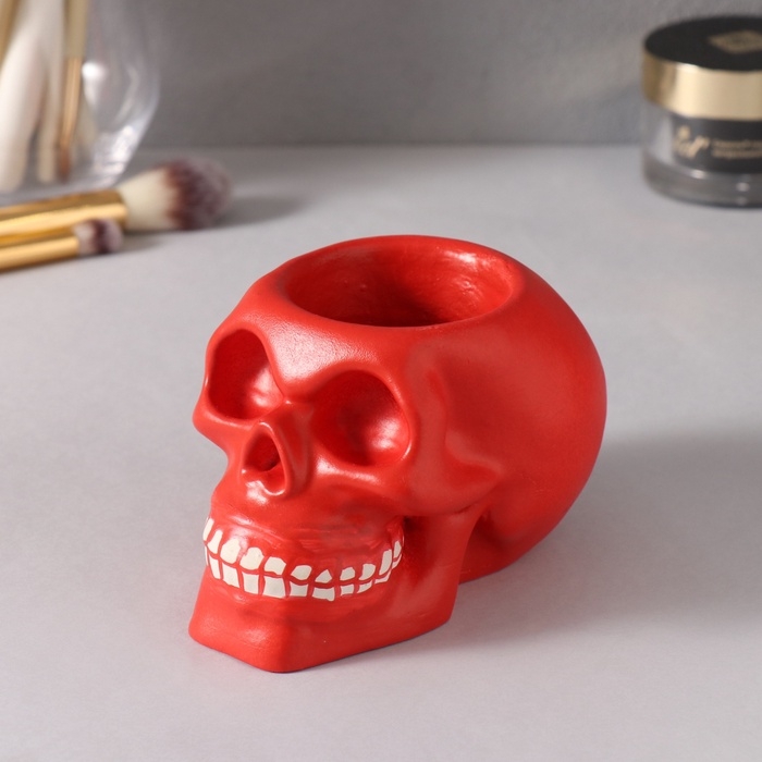 Предмет интерьера Предмет интерьера "Череп " 7*10см красный, белые зубы