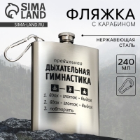 Фляжка с карабином &laquo;Гимнастика&raquo;, 240 мл