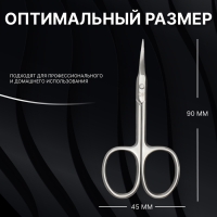 Ножницы маникюрные &laquo;Premium&raquo;, загнутые, узкие, 9 см, на блистере, цвет серебристый