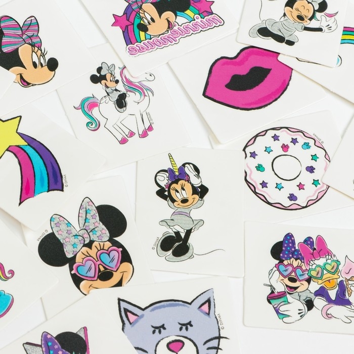 Адвент-календарь &laquo;Минни с единорогом&raquo;, с детскими татуировками &mdash; 18 шт., Минни Маус