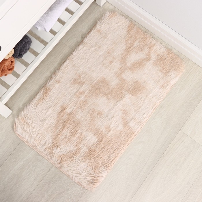 Коврик Доляна &laquo;Пушистик&raquo;, 50&times;80 см, цвет бежевый