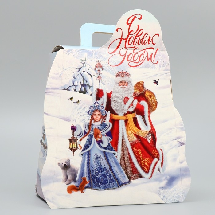 Коробка подарочная новогодняя складная &laquo;С новым годом&raquo;, 16 х 10 х 18 см, Новый год