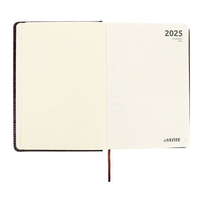 Ежедневник датированный 2024 A5 176 листов, deVENTE.Belcanto, твёрдая обложка из искусственной кожи с поролоном, ляссе, кремовый блок 70 г/м2, коричневый