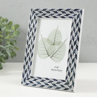 Фоторамка пластик 10х15 см "Двойная коса" чёрно-белая 13,5х18,7 см Фоторамка пластик 10х15 см "Двойная коса" чёрно-белая 13,5х18,7 см