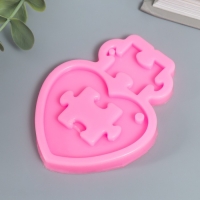 Молд силикон "Сердце с кусочками пазла" 2 предмета Молд силикон "Сердце с кусочками пазла" 2 предмета