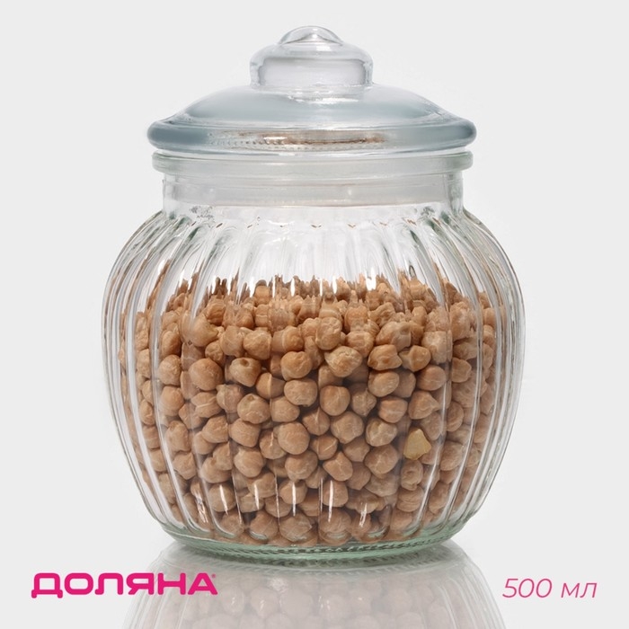 Банка стеклянная для сыпучих продуктов &laquo;Рея&raquo;, 500 мл, 12&times;14 см