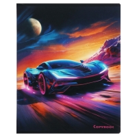 Тетрадь 48 листов в клетку на скрепке "Космические тачки", обложка мелованный картон, твин-лак, УФ-лак, блок офсет, МИКС Тетрадь 48 листов в клетку на скрепке "Космические тачки", обложка мелованный картон, твин-лак, УФ-лак, блок офсет, МИКС