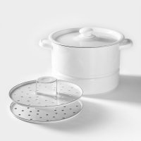 Мантоварка эмалированная &laquo;Позница&raquo;, 7,5 л, 2 вставки, цвет белый