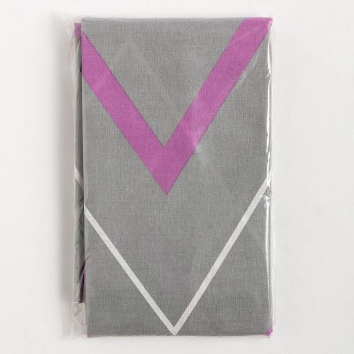 Простыня Этель 150х220 см &laquo;Сиренево-серые зигзаги&raquo;