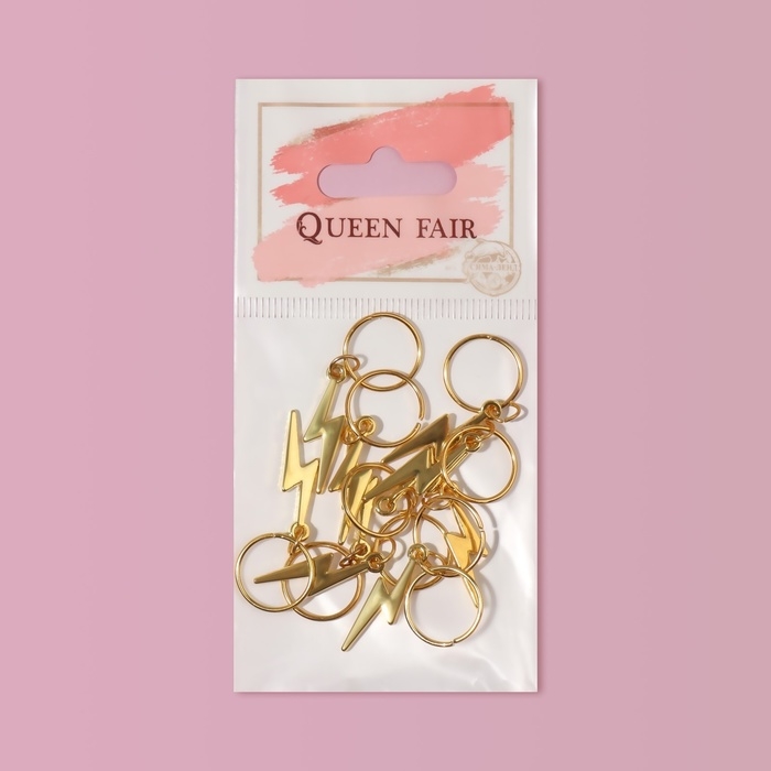 Пирсинг для волос «Молния», 4,1 × 1,3 см, 10 шт, цвет золотистый Пирсинг для волос «Молния», 4,1 × 1,3 см, 10 шт, цвет золотистый