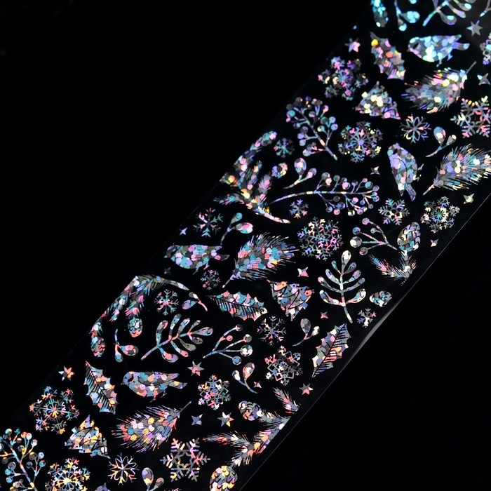 Новый год! Фольга для ногтей «Ветви и снегири», переводная, 4 × 50 см, голография Новый год! Фольга для ногтей «Ветви и снегири», переводная, 4 × 50 см, голография