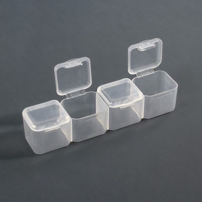 Органайзер для декора, 14 блоков, 4 ячейки, 21 &times; 17,5 &times; 2,7 см, цвет прозрачный