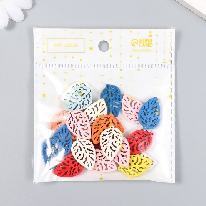 Декор для творчества дерево Декор для творчества дерево "Листик" набор 25 шт 2,5х1,7 см