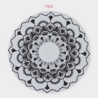 Салфетки сервировочные на стол Доляна &laquo;Мандалы&raquo;, 4 шт, d=38 см, цвет белый