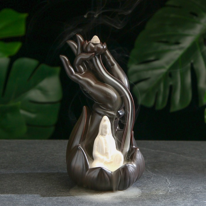 Подставка для благовоний Подставка для благовоний "Лотос в руке" 10х10х23см