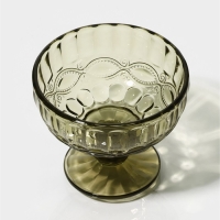 Креманка стеклянная Magistro &laquo;Ла-Манш&raquo;, 350 мл, 12&times;10,5 см, цвет зелёный