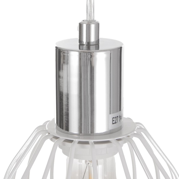 Светильник подвесной "Лофт" 1х25Вт Е27 белый/Хром 12х116х11