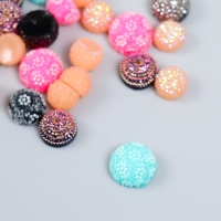 Декор для творчества пластик "Вязаные шарики" набор 24 шт 1х1х0,8 см