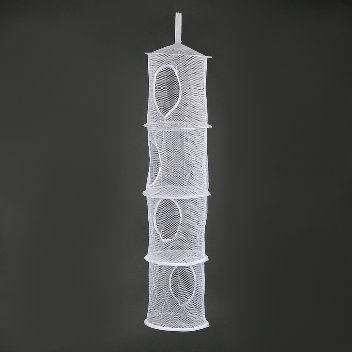 Корзина подвесная для игрушек 4 секции МИКС 27х27х92 см