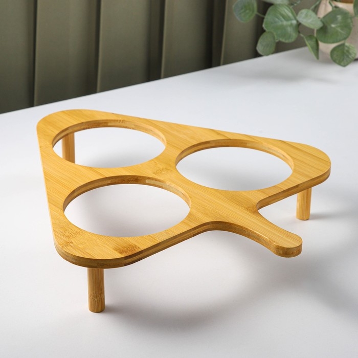 Набор салатников стеклянных на подставке «Ронда», 350 мл, 37,5×32,5×7 см, 3 шт Набор салатников стеклянных на подставке «Ронда», 350 мл, 37,5×32,5×7 см, 3 шт