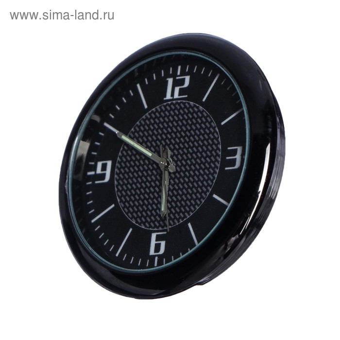 Часы автомобильные, внутрисалонные, d 4.5 см, черный циферблат